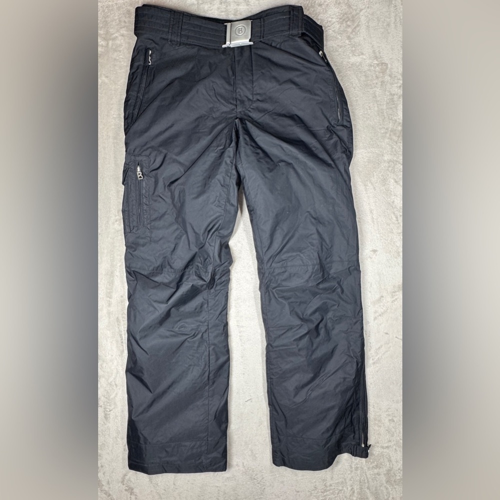 Bogner Men’s Belt Black Ski Snow Winter Cargo Zip Pocket Pants Size US 36 Large